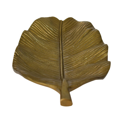 Cote Furniture | Banana Leaf Tray - Antique Brass Finish Decorative Objects IN1939