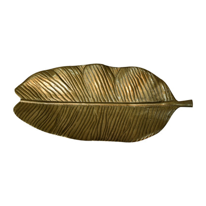 Cote Furniture | Banana Leaf Tray - Antique Brass Finish Decorative Objects IN1939