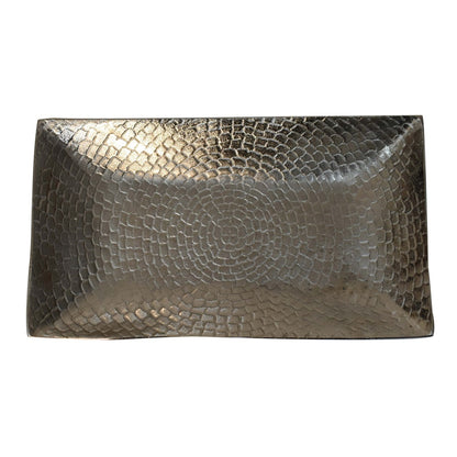 Cote Furniture | Modern Patterned Tray - Nickel Finish Decorative Objects IN1940