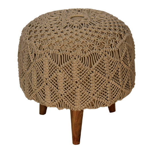 Cote Furniture | Crotchet Footstool - Beige  Footstools IN1975