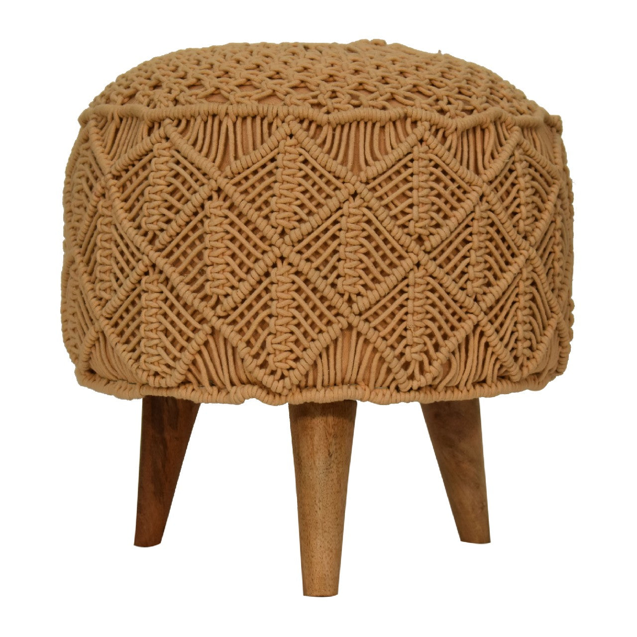 Cote Furniture | Crotchet Footstool - Mustard  Footstools IN1992