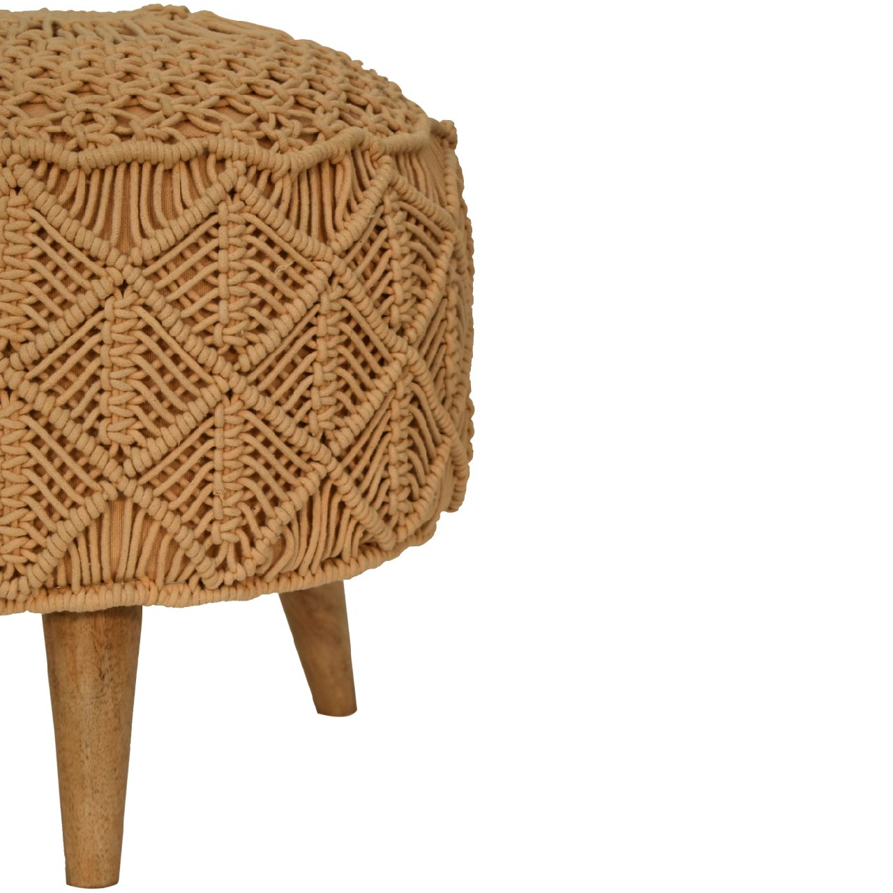 Cote Furniture | Crotchet Footstool - Mustard  Footstools IN1992