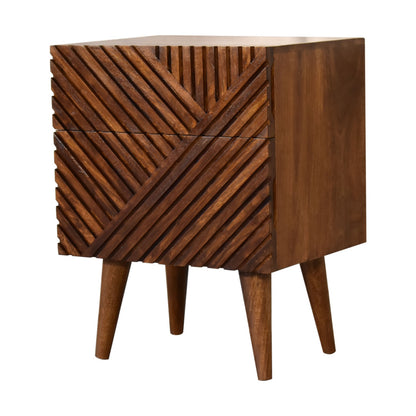 Cote Furniture | Lille Bedside Table 2 Drawer - Chestnut Lille, Bedside Tables IN2116