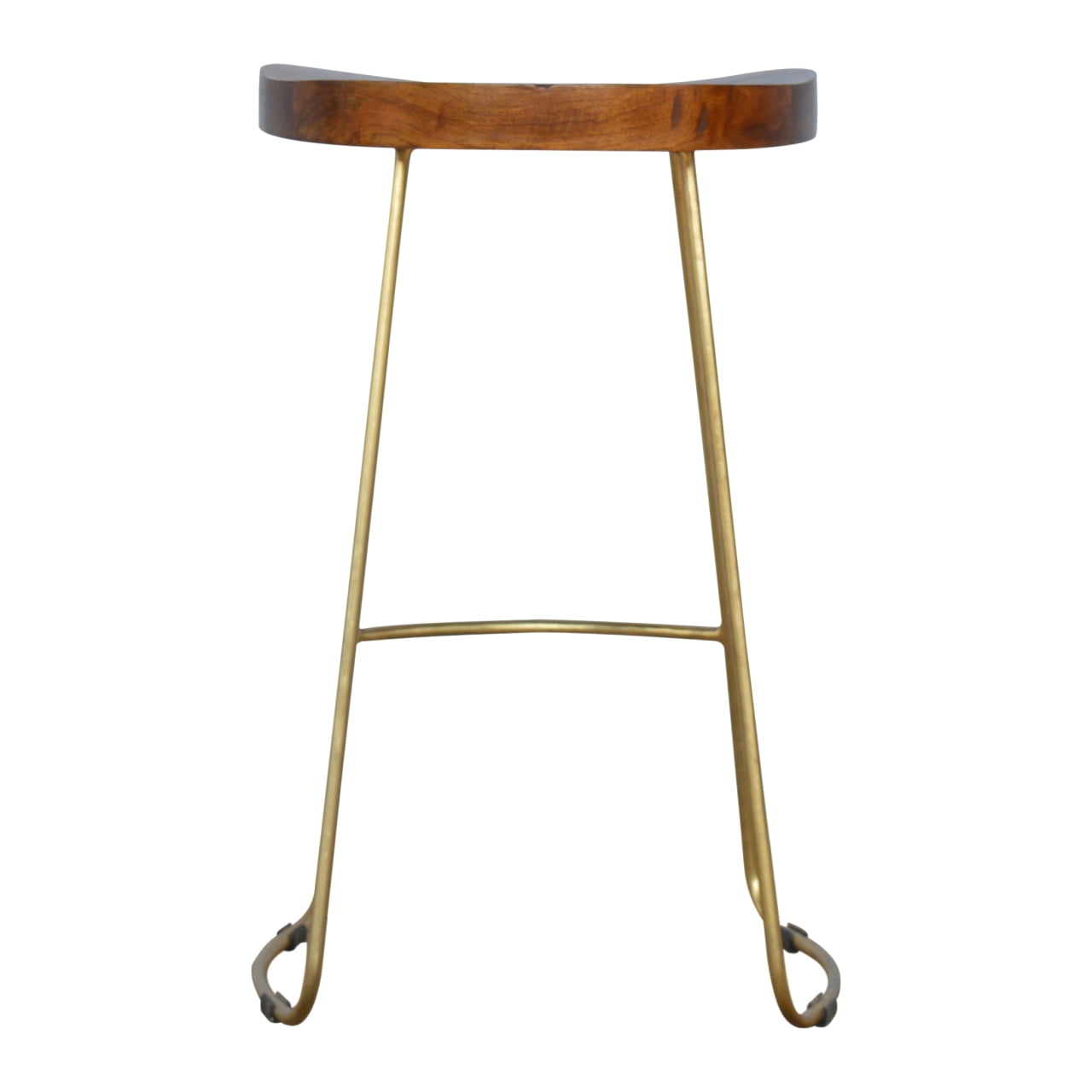 Cote Furniture | Gold Iron Bar Stool - Chestnut Stools IN251