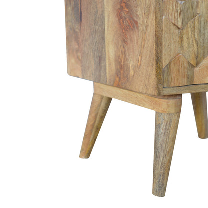 Cote Furniture | Pineapple Carved Bedside Table 2 Drawer - Oak Compact, Pineapple, Bedside Tables IN270