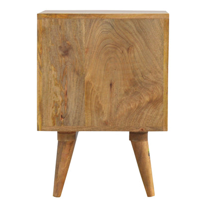 Cote Furniture | Pineapple Carved Bedside Table 2 Drawer - Oak Compact, Pineapple, Bedside Tables IN270