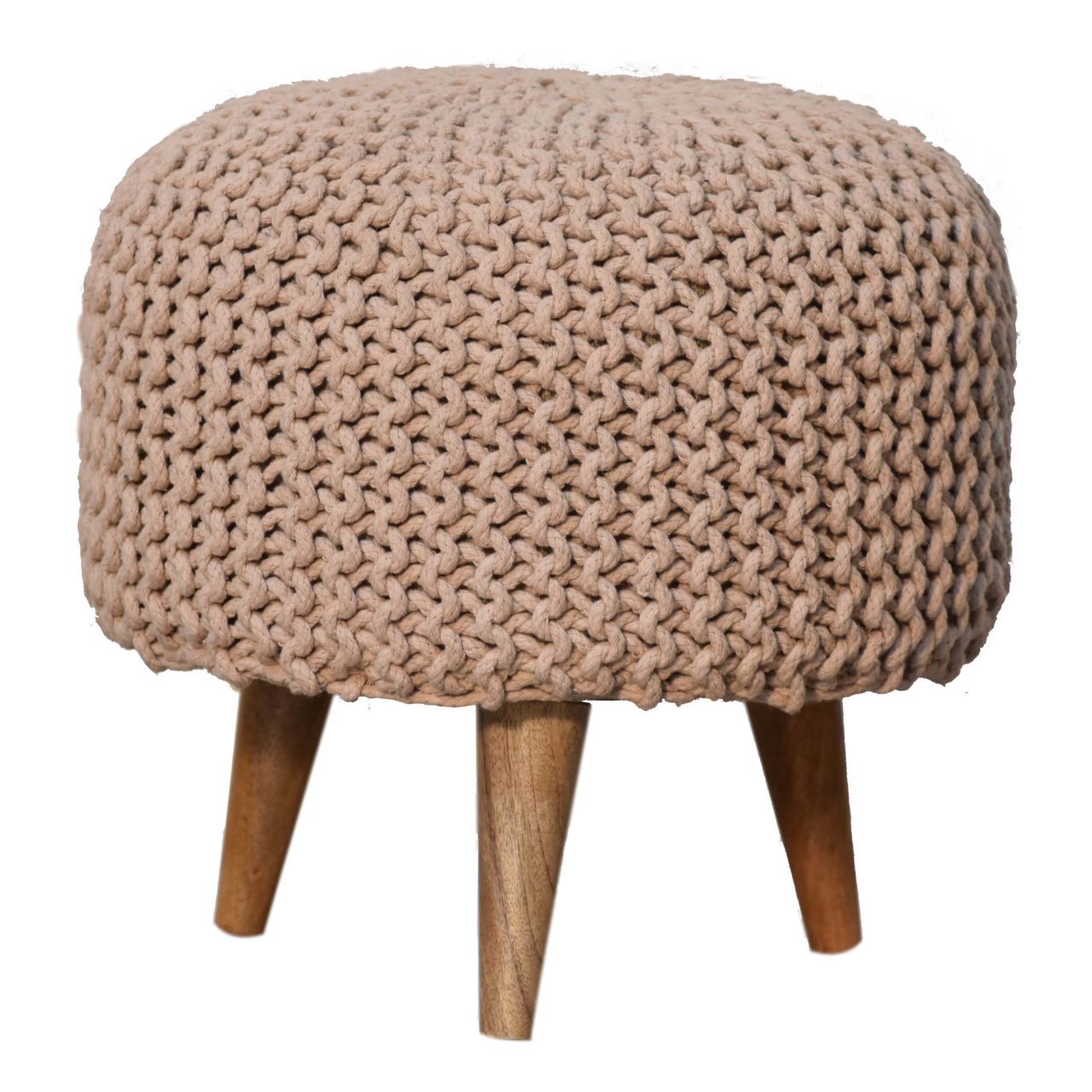 Cote Furniture | Keeva Round Footstool - Beige  Keeva, Footstools IN3066