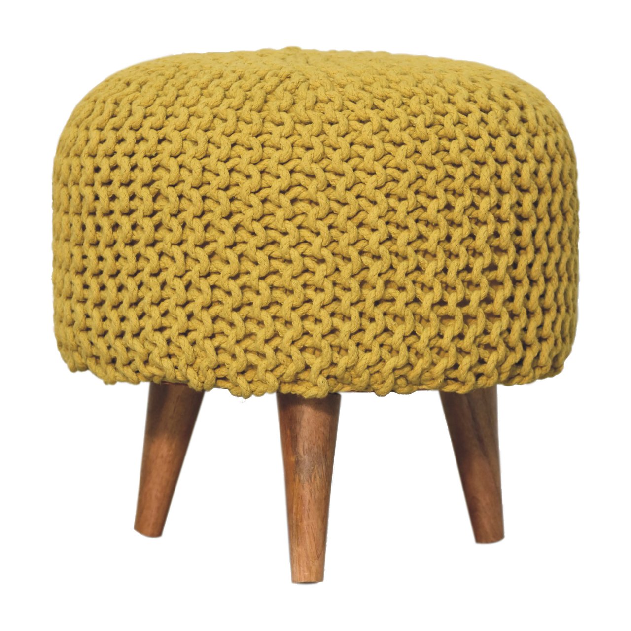 Cote Furniture | Keeva Round Footstool - Mustard  Keeva, Footstools IN3067