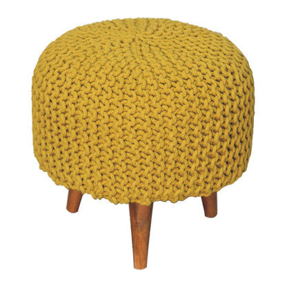 Cote Furniture | Keeva Round Footstool - Mustard  Keeva, Footstools IN3067