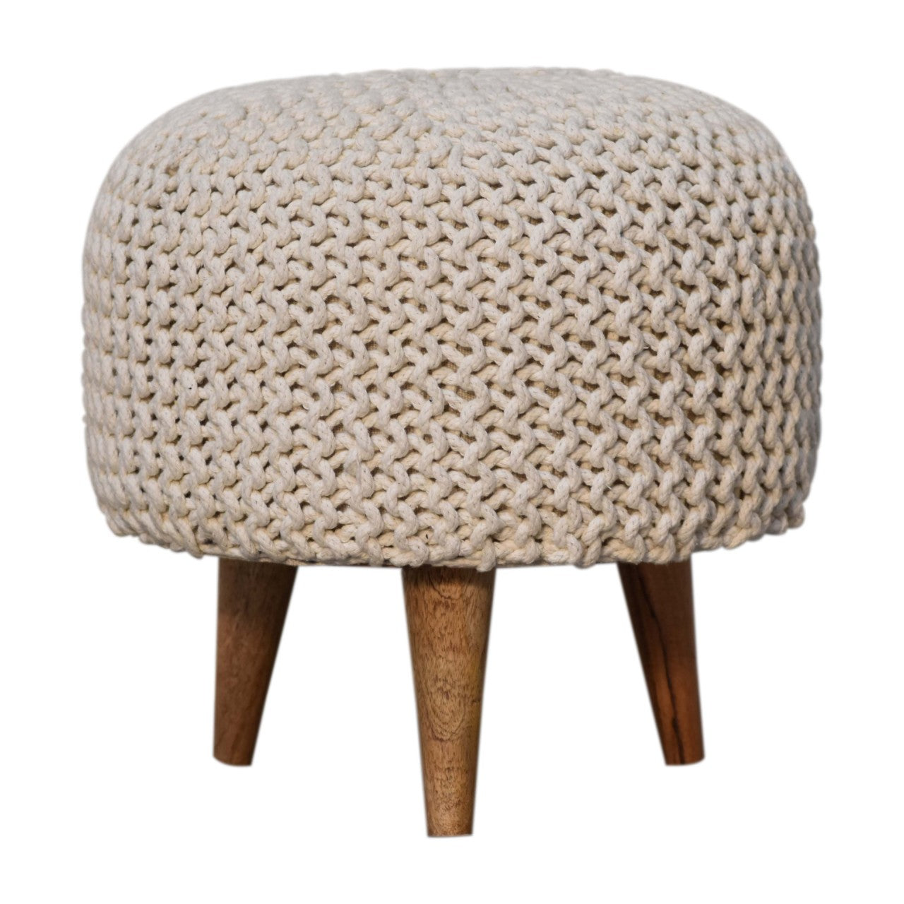 Cote Furniture | Keeva Round Footstool - White  Keeva, Footstools IN3068