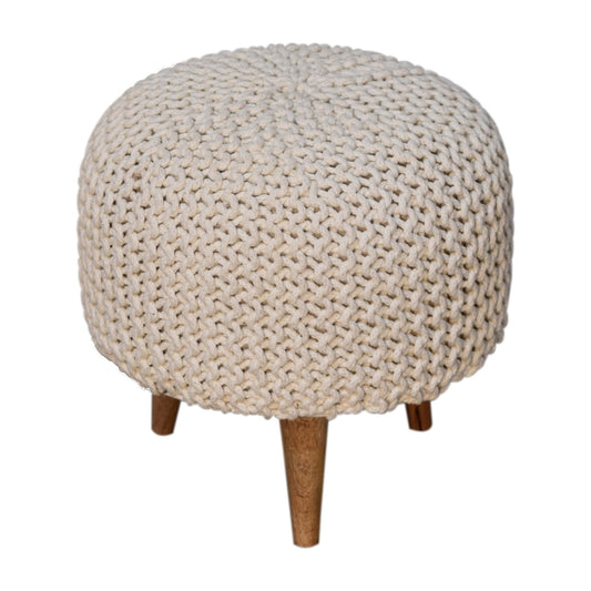 Cote Furniture | Keeva Round Footstool - White  Keeva, Footstools IN3068