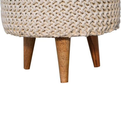 Cote Furniture | Keeva Round Footstool - White  Keeva, Footstools IN3068