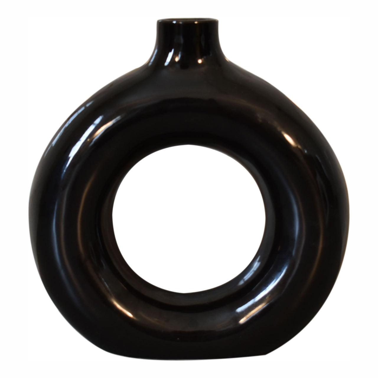 Cote Furniture | Round Flower Vase Set of 2 - Black & White  Vases IN3078