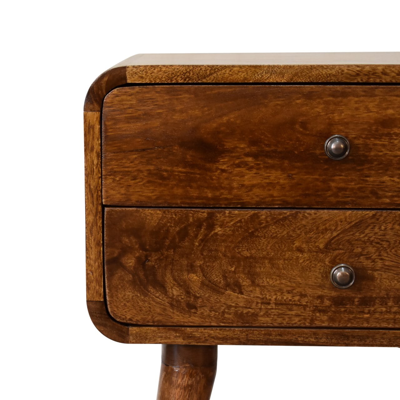 Cote Furniture | Curved Bedside Table - Chestnut Curved, Bedside Tables IN308