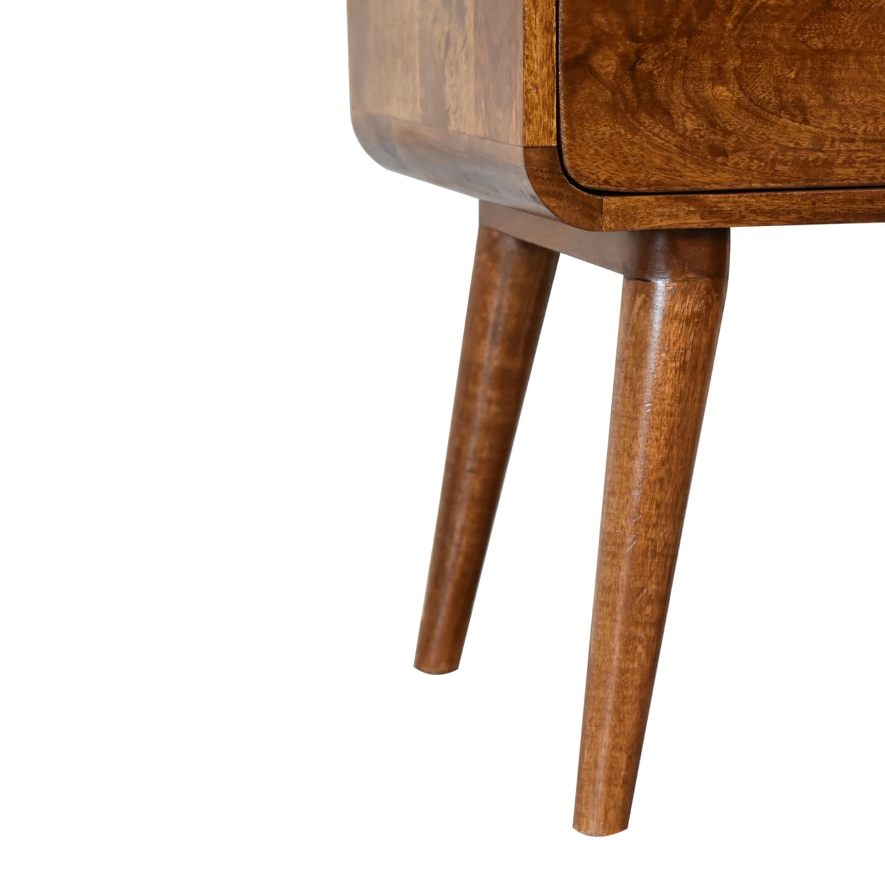 Cote Furniture | Curved Bedside Table - Chestnut Curved, Bedside Tables IN308