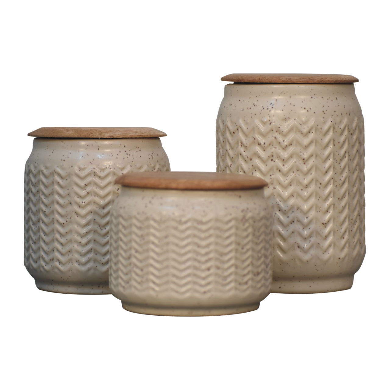 Cote Furniture | Zig-Zag Sugar, Tea & Coffee Set - Cream Kitchenware IN3083