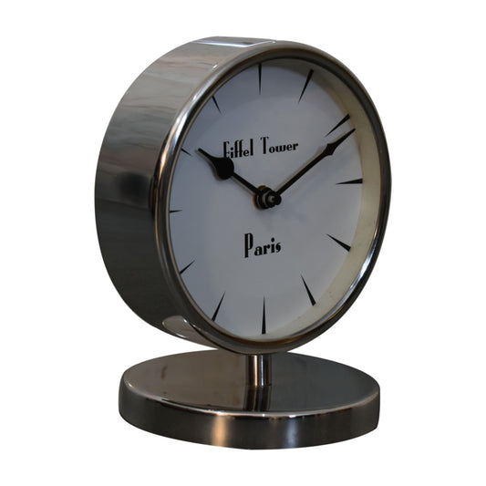 Cote Furniture | Round Chrome Shelf Clock Wall Art & Clocks IN3089