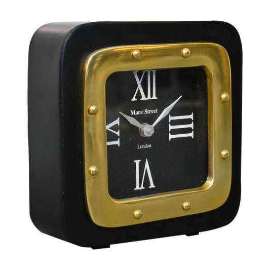 Cote Furniture | Black and Gold Small Shelf Clock Wall Art & Clocks IN3090