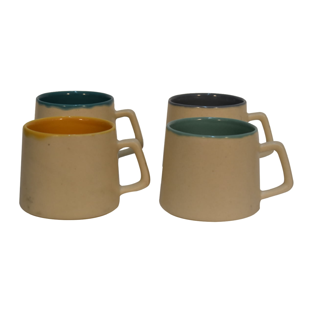 Cote Furniture | Mug Set of 4 - Cream & Multi Colour Kitchenware IN3095