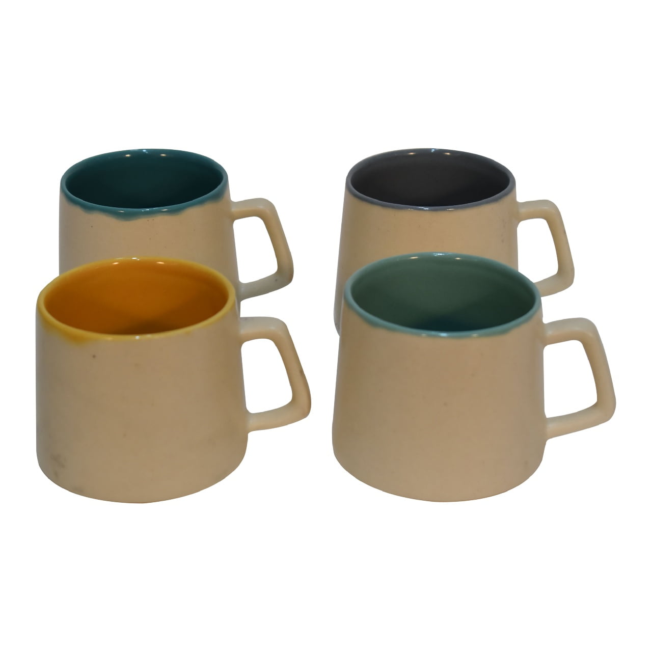 Cote Furniture | Mug Set of 4 - Cream & Multi Colour Kitchenware IN3095