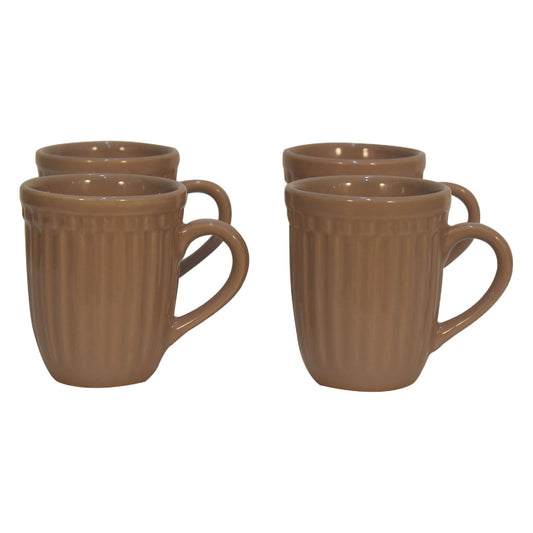 Cote Furniture | Ribbed Mug Set of 4 Style 2 - Beige  Kitchenware IN3104