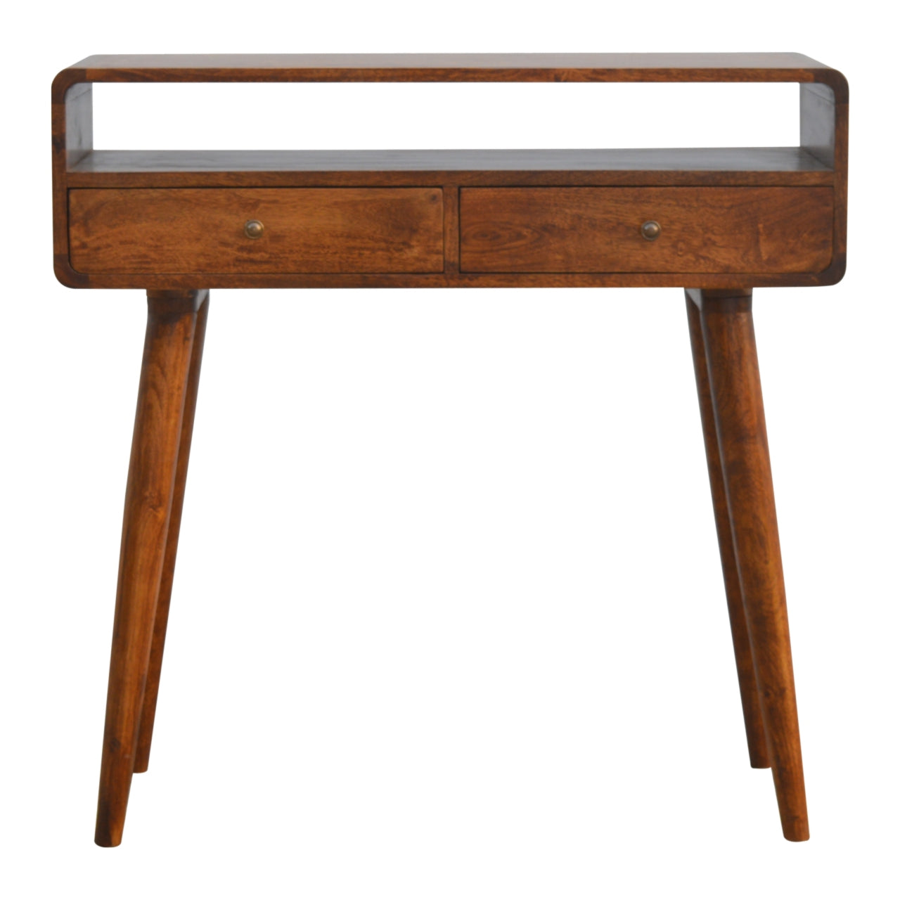 Cote Furniture | Curved Console Table 2 Drawer - Chestnut Curved, Console Tables IN311