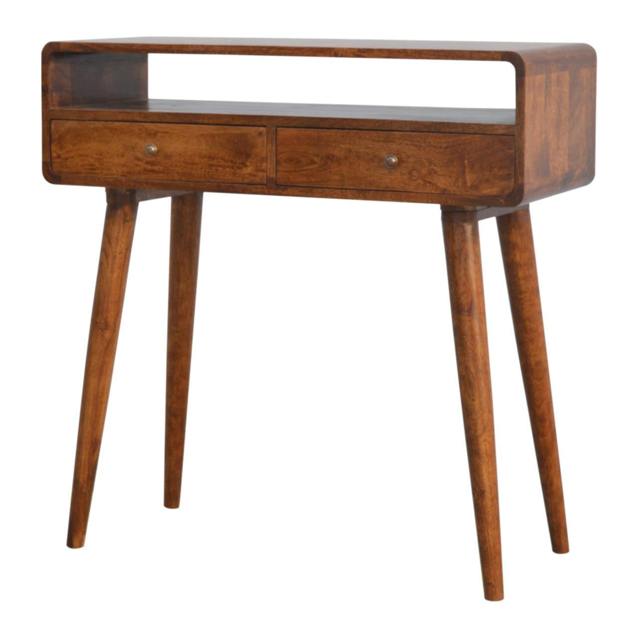 Cote Furniture | Curved Console Table 2 Drawer - Chestnut Curved, Console Tables IN311