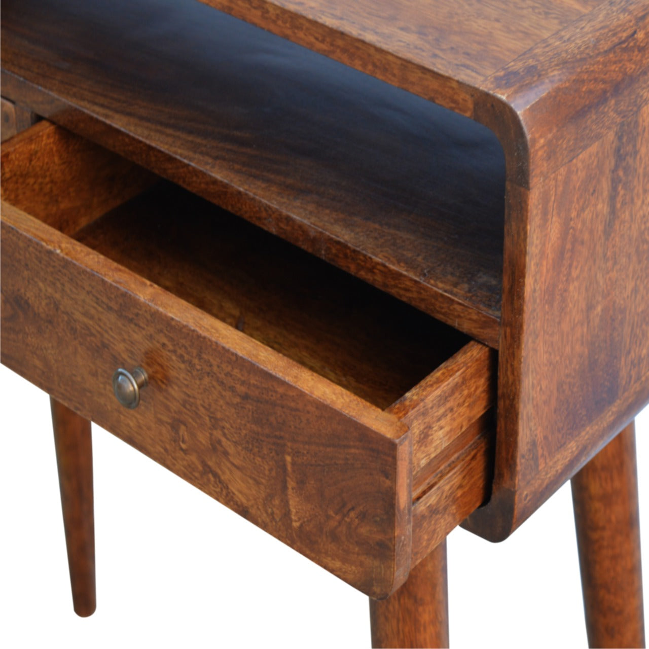 Cote Furniture | Curved Console Table 2 Drawer - Chestnut Curved, Console Tables IN311