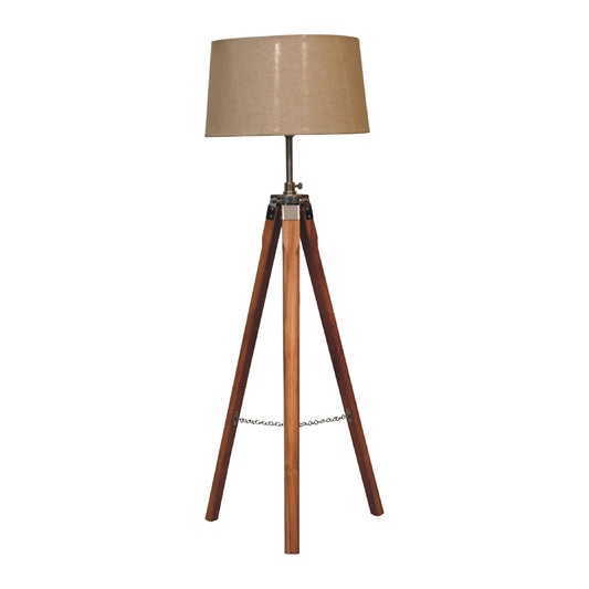 Cote Furniture | Teak Tripod Floor Lamp - Fixed Leg Floor Lamps IN3150