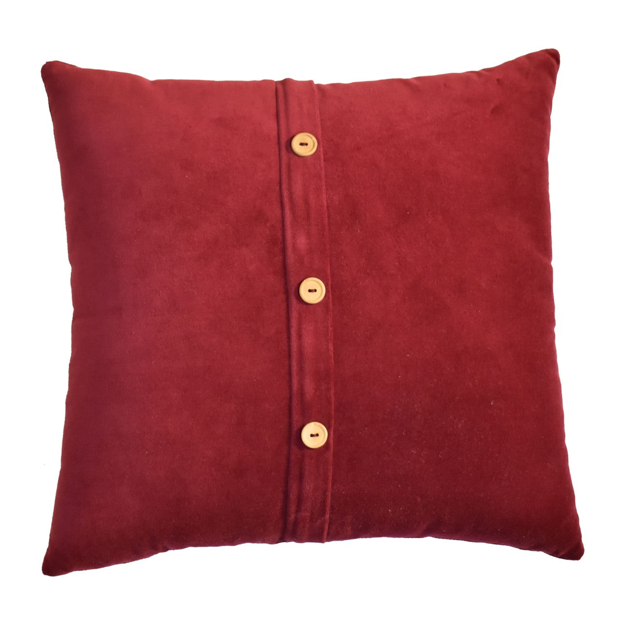 Cote Furniture | Quinn Velvet Button Cushion Set of 2 - Wine Red IN3200