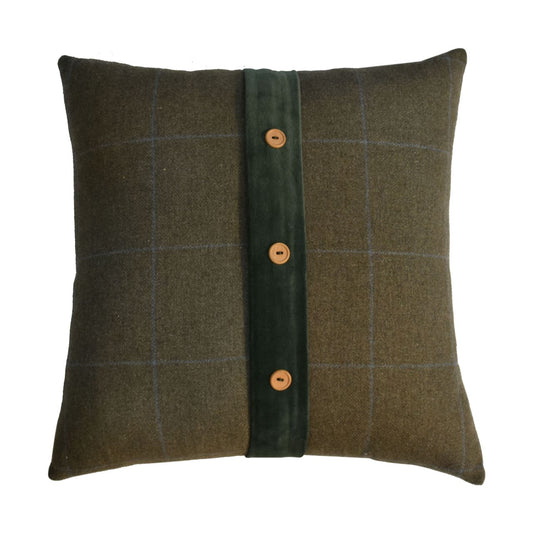 Cote Furniture | Quinn Cushion (Set of 2) - Green Olive Tartan & Green Velvet Quinn, Cushions IN3209