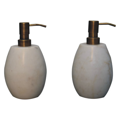 Cote Furniture | Soap Dispenser Set of 2 - White Marble  Bathroom Homeware & Storage IN3224