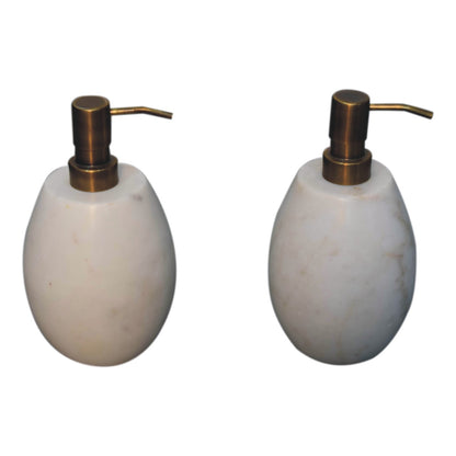 Cote Furniture | Soap Dispenser Set of 2 - White Marble  Bathroom Homeware & Storage IN3224