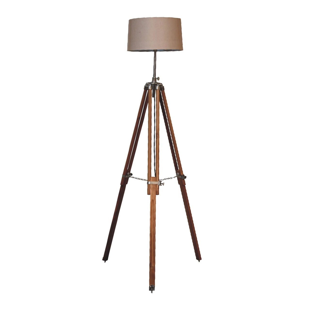 Cote Furniture | Teak Tripod Floor Lamp - Extendable Floor Lamps IN3259