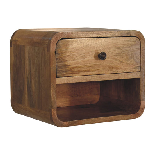 Cote Furniture | Small Floating Open Bedside Table (Wall Mounted) - Oak Compact, Bedside Tables IN3266