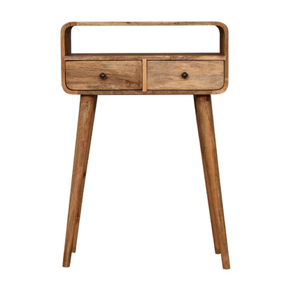 Cote Furniture | Small Curved Console Table - Oak Compact, Console Tables IN3271