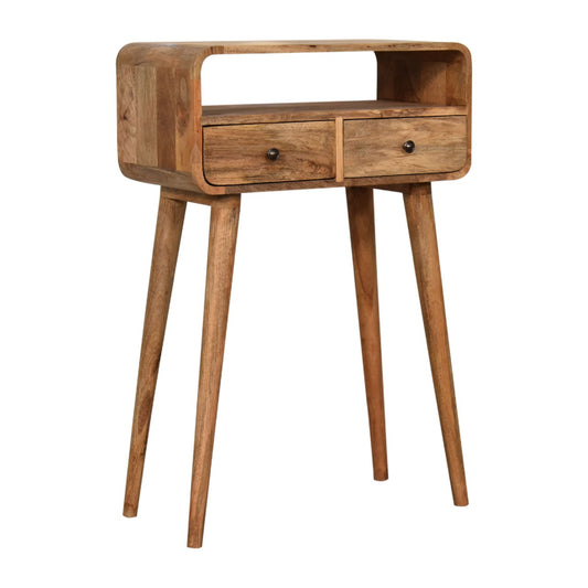 Cote Furniture | Small Curved Console Table - Oak Compact, Console Tables IN3271