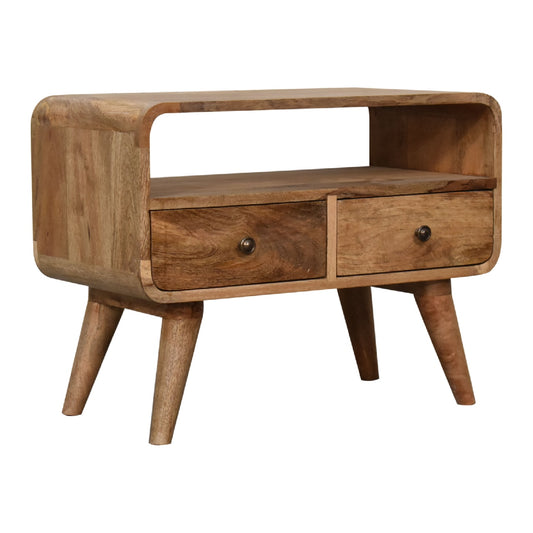 Cote Furniture | Small Curved TV Unit - Oak Compact, TV Stands IN3272