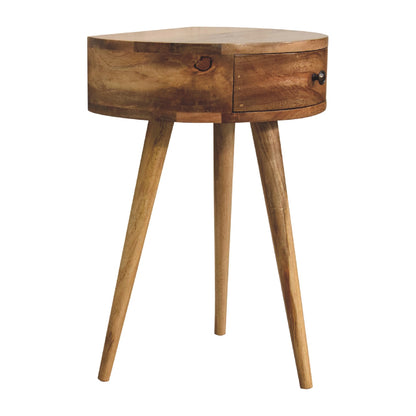 Cote Furniture | Small Circular Shape Bedside Table - Oak Compact, Bedside Tables IN3279