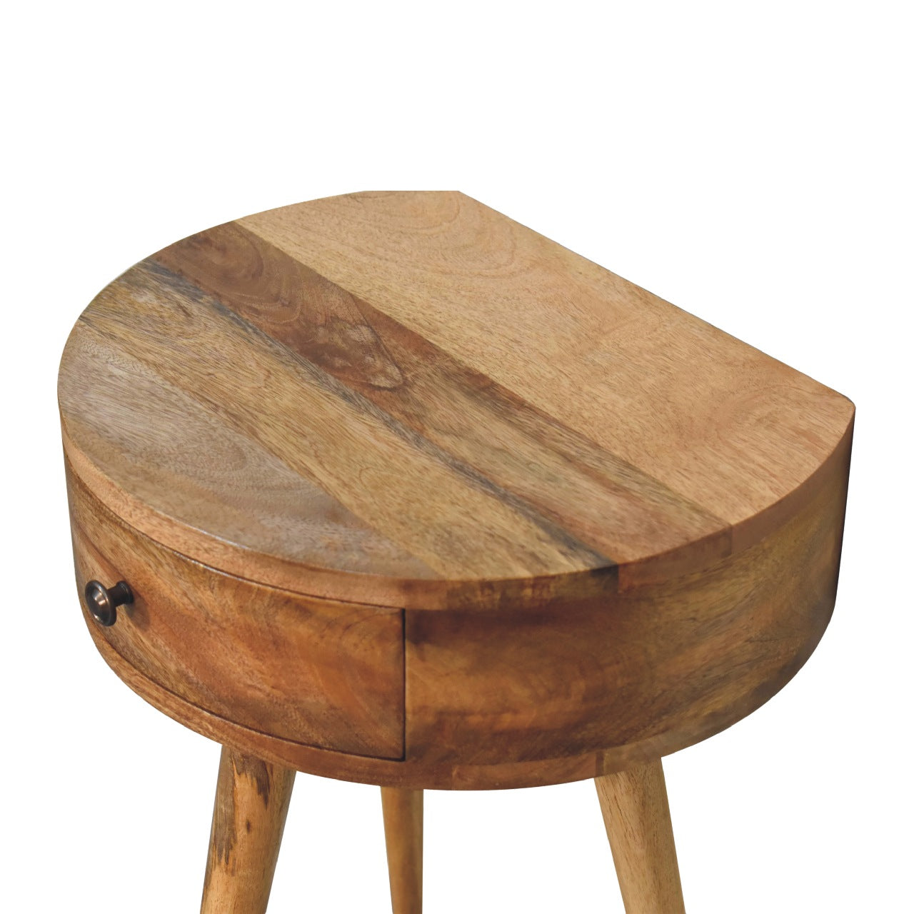 Cote Furniture | Small Circular Shape Bedside Table - Oak Compact, Bedside Tables IN3279