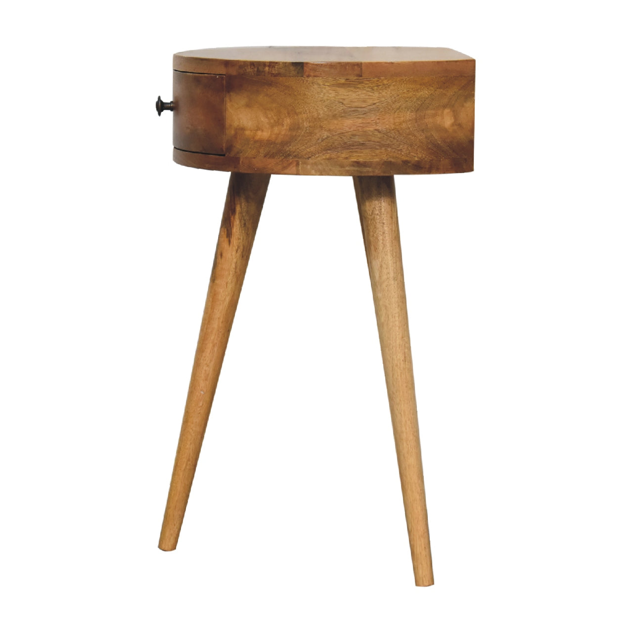 Cote Furniture | Small Circular Shape Bedside Table - Oak Compact, Bedside Tables IN3279