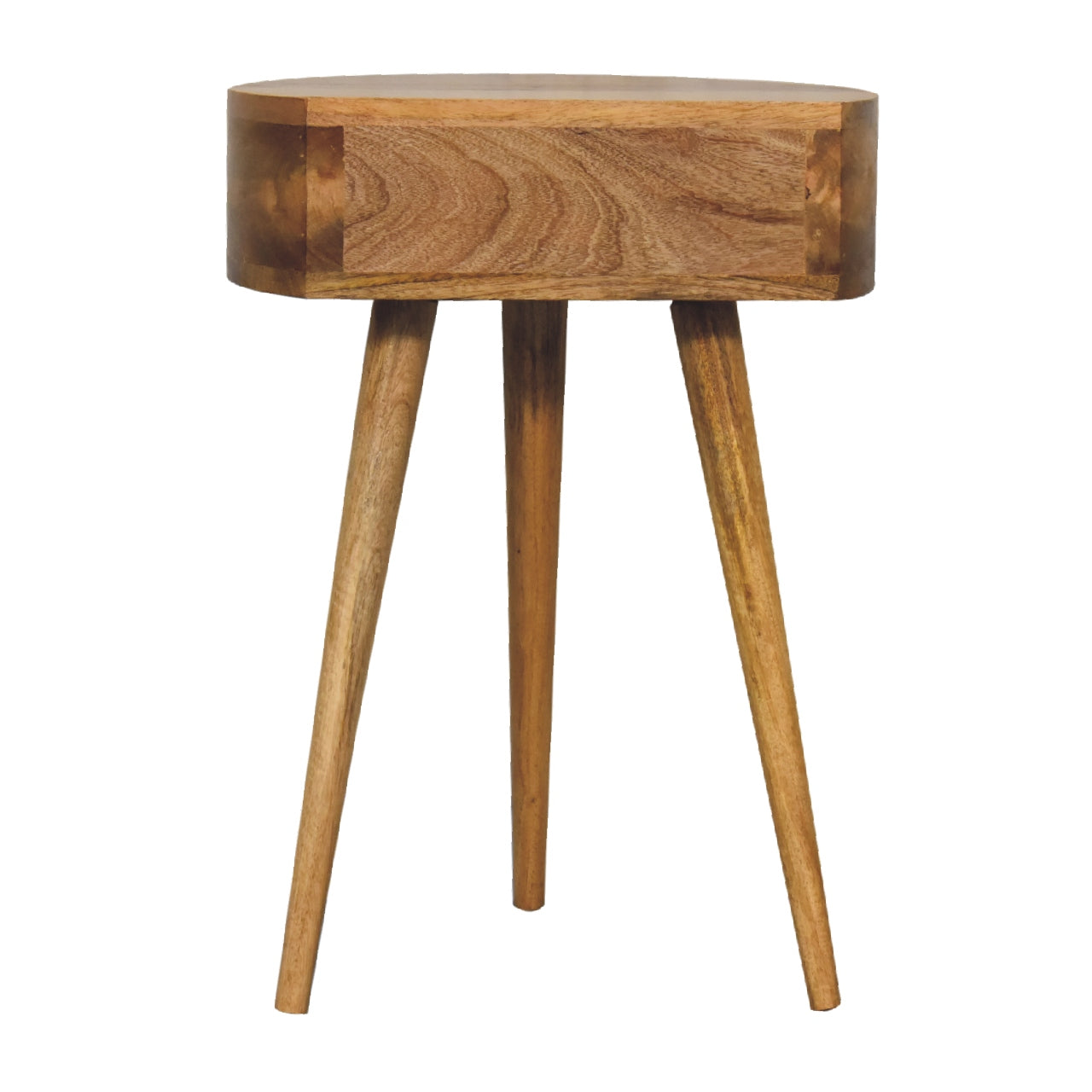 Cote Furniture | Small Circular Shape Bedside Table - Oak Compact, Bedside Tables IN3279