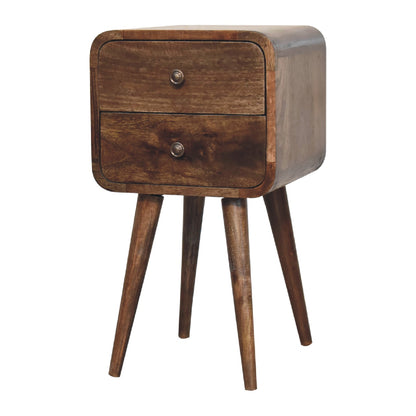 Cote Furniture | Small Curved Bedside Table - Classic Grey  Compact, Bedside Tables IN3281