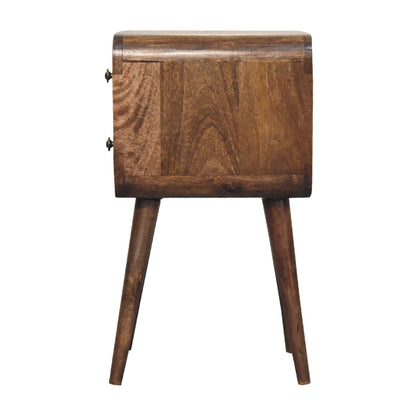 Cote Furniture | Small Curved Bedside Table - Classic Grey  Compact, Bedside Tables IN3281