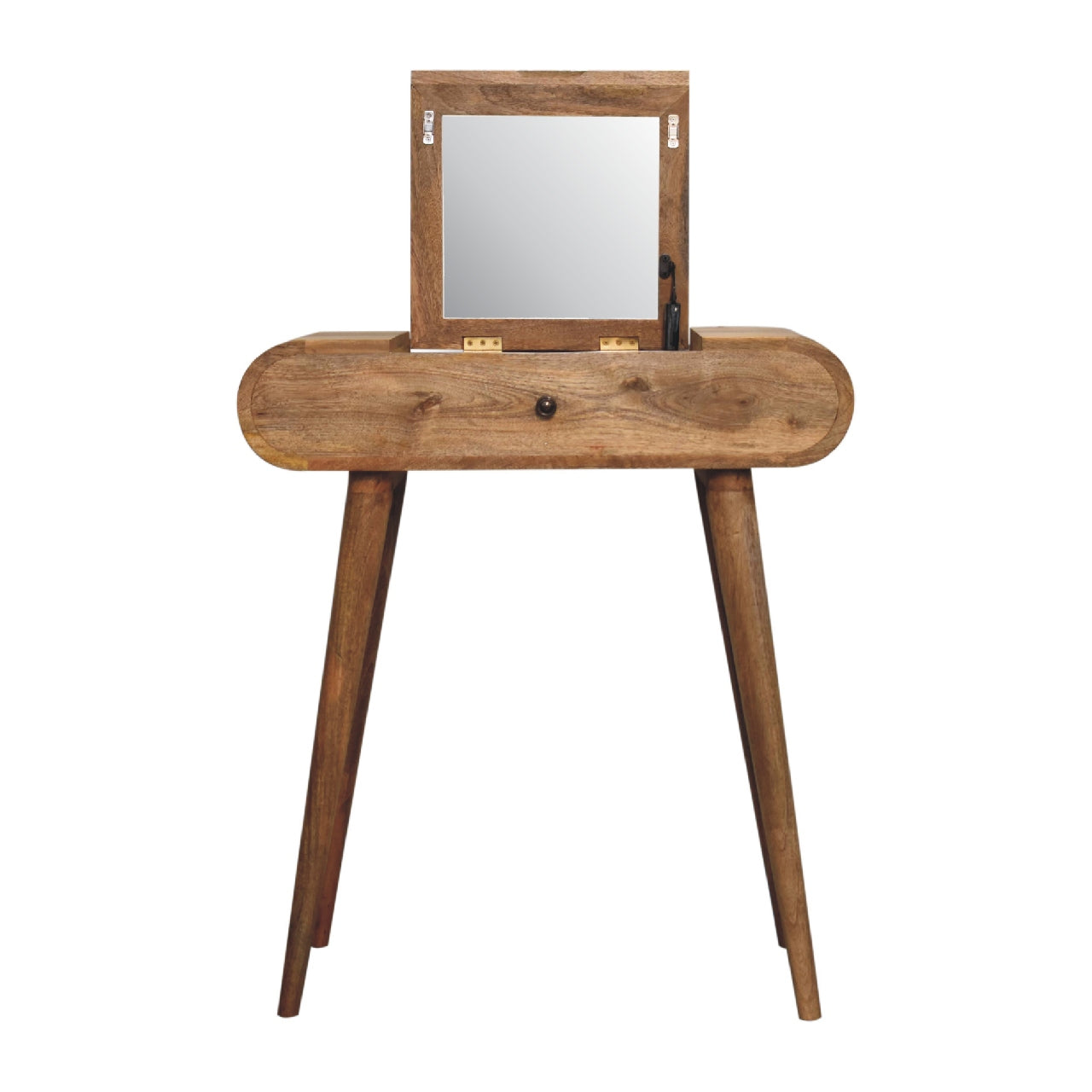 Cote Furniture | Small Round Dressing Table With Mirror - Oak Compact, Dressing Tables & Desks, Mirrors IN3285