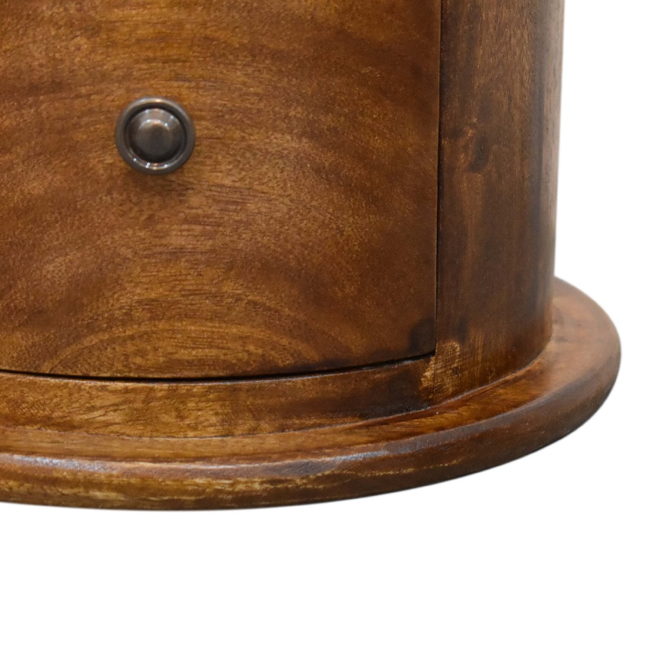 Cote Furniture | Small Drum Chest of Drawers 2 Drawer - Chestnut  Compact, Chest of Drawers, Bedside Tables IN3289