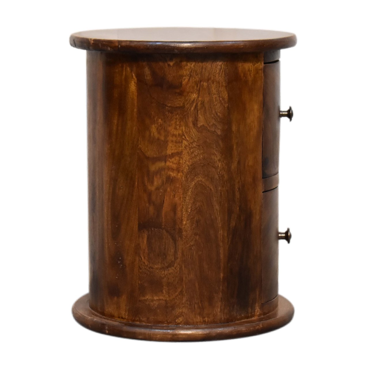 Cote Furniture | Small Drum Chest of Drawers 2 Drawer - Chestnut  Compact, Chest of Drawers, Bedside Tables IN3289