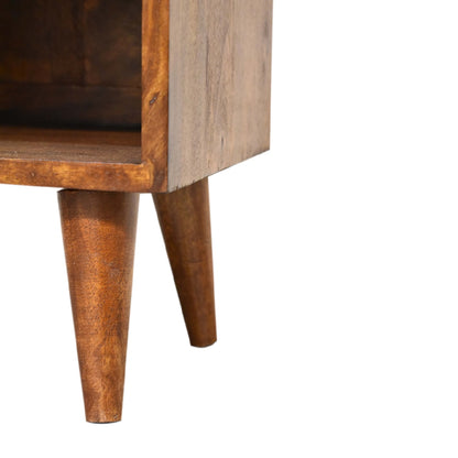 Cote Furniture | Small Manila (Gold) 1 Drawer Bedside Table - Chestnut Compact, Manilla, Bedside Tables IN3291