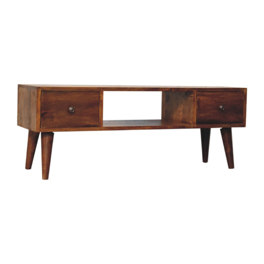 Cote Furniture | Classic Coffee Table 2 Drawer - Chestnut Compact, Coffee Tables IN3296