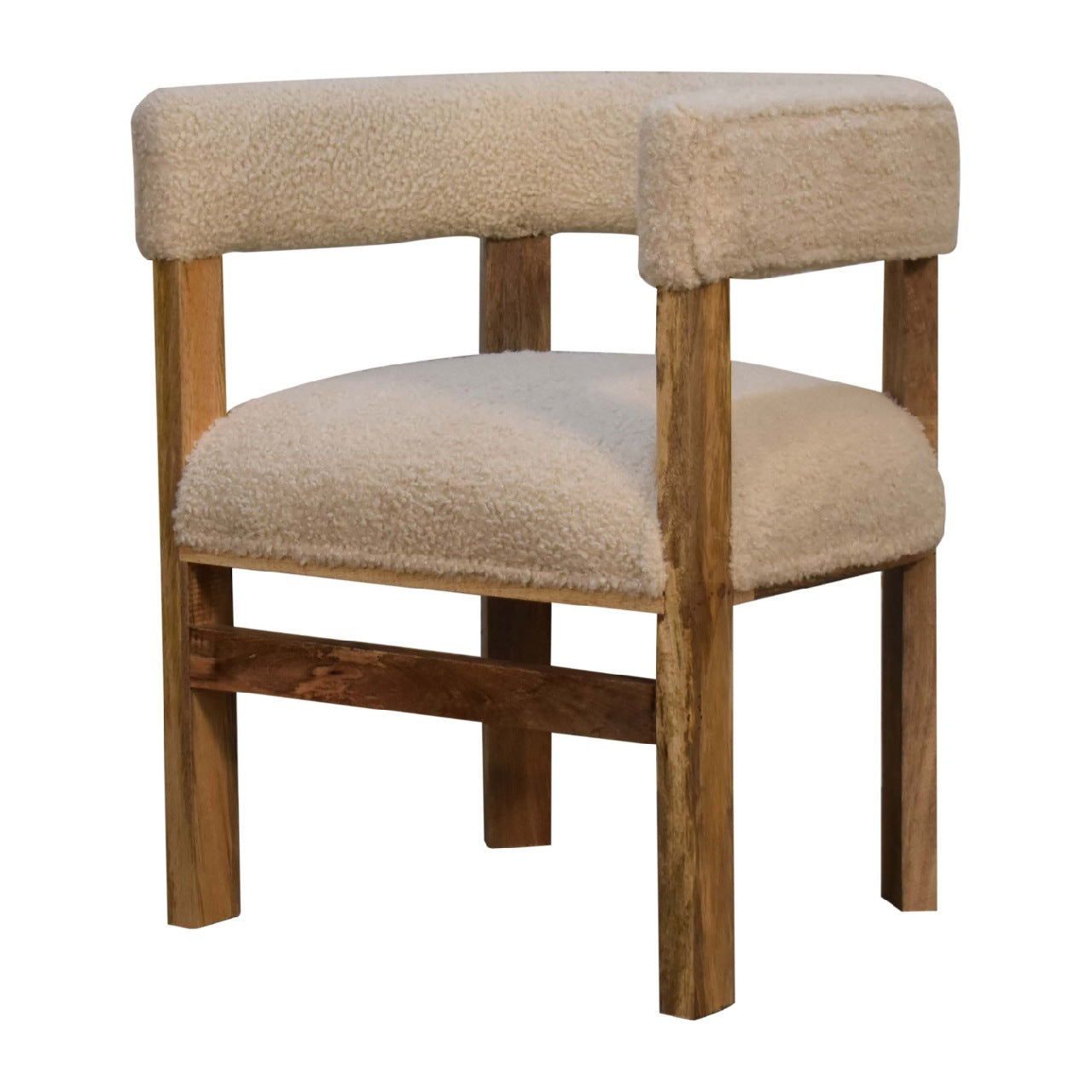 Cote Furniture | Boucle Solid Wood Chair - Cream  Sofas & Seating, Accent Chairs & Armchairs IN3299